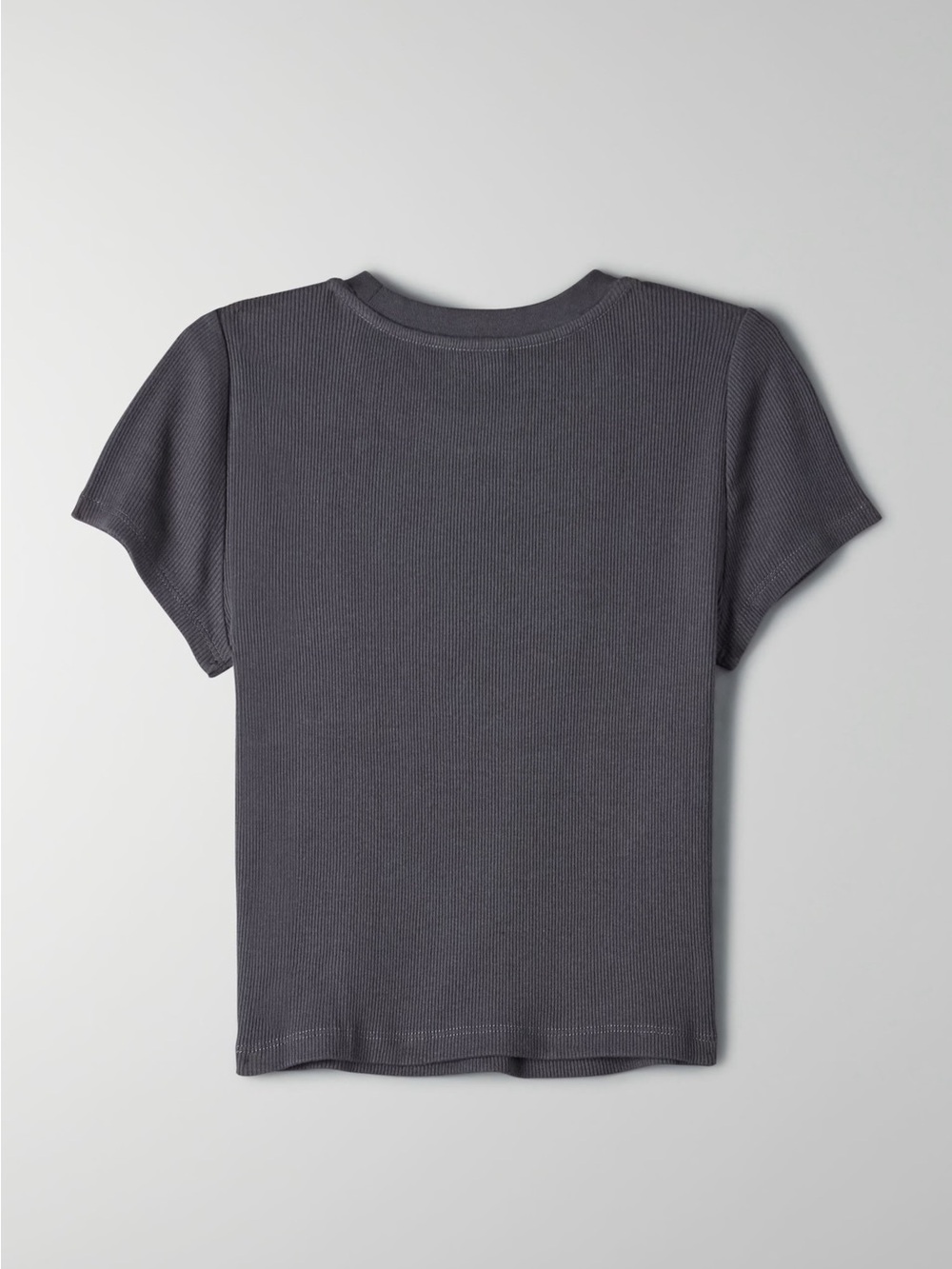 234. Wilfred Free Aritzia Ribbed Crew Neck T-Shirt Charcoal Grey Size L